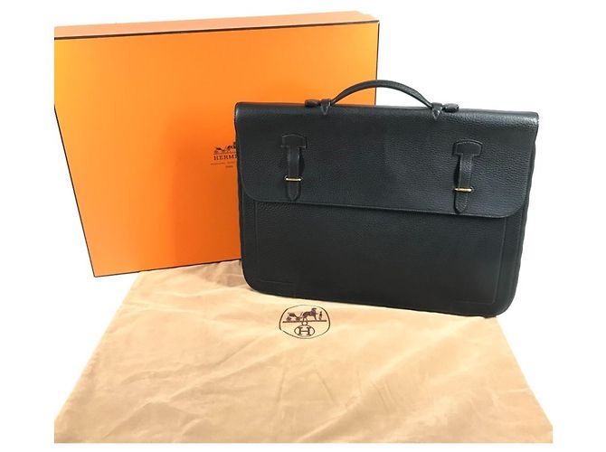 Borsa Tote Vintage Serviette Hermès Nero - vista 3