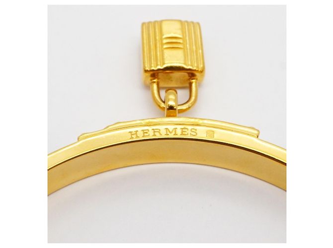 Hermès Hermes Kelly Bangle in Gold Plated Leather Blue Golden - view 4