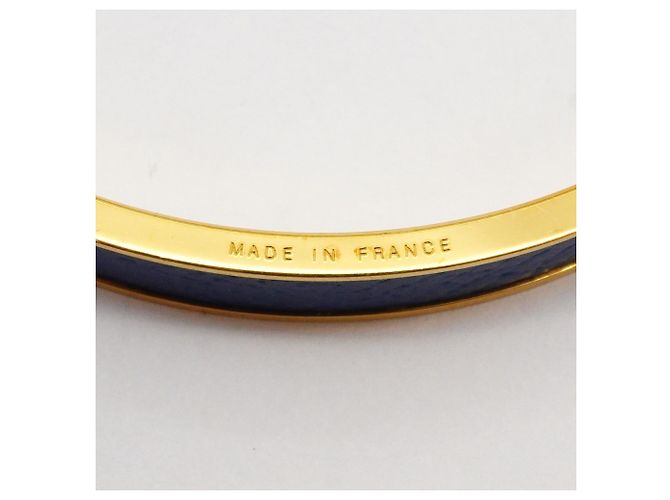 Hermès Hermes Kelly Bangle in Gold Plated Leather Blue Golden - view 5