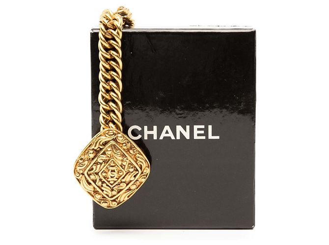 Chanel Gold Plated CC Diamant Charm Kette Gürtel Golden - Ansicht 4