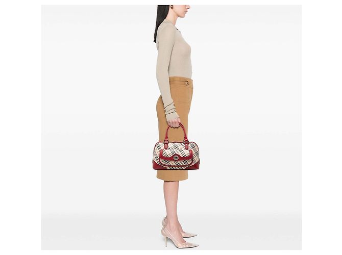 Borsa in tela Nova Check beige di Burberry - vista 7