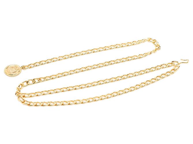 Chanel Gold Plated Medaillon Rue Cambon Kettengürtel Golden - Ansicht 3