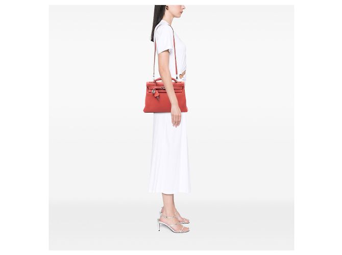 Hermès Arancione Clemence Kelly II Retourne 32 Rosso - vista 7
