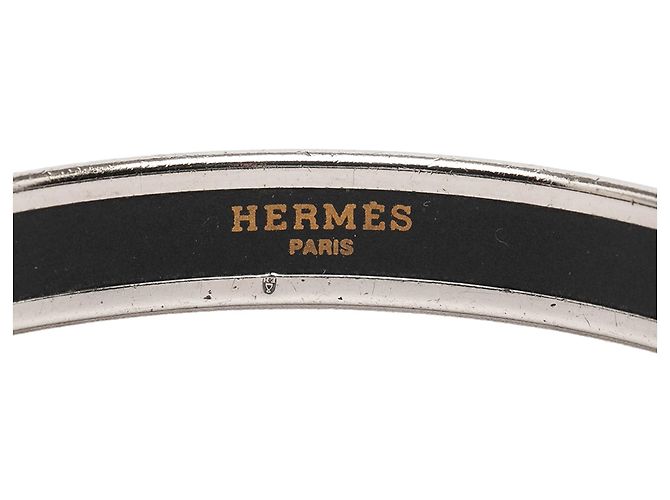 Hermès Blau schmaler Blumenblatt Emaille-Armband 62 - Ansicht 4