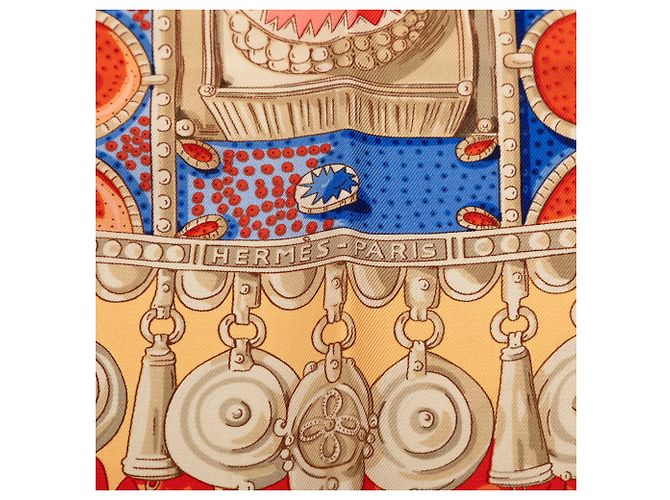 Foulard in seta giallo Terres Précieuses Hermès 90 Senape - vista 2