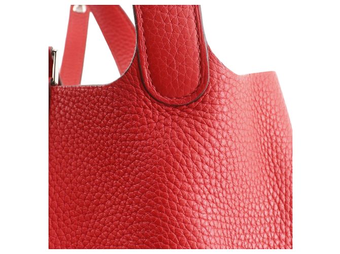 Hermès Picotin Lock 18 in Pelle Clemence Rossa Rosso - vista 12