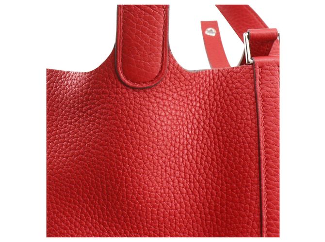 Hermès Picotin Lock 18 in Pelle Clemence Rossa Rosso - vista 13