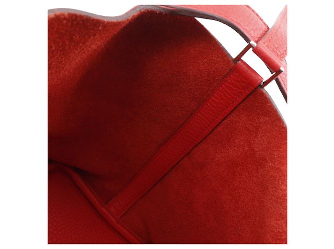 Hermès Picotin Lock 18 in Pelle Clemence Rossa Rosso - vista 7