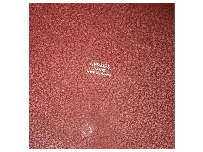 Hermès Picotin Lock 22 in Pelle Clemence Rossa Rosso Bordò - vista 5