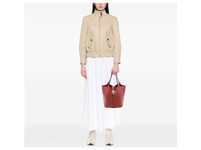 Hermès Picotin Lock 22 in Pelle Clemence Rossa Rosso Bordò - vista 7