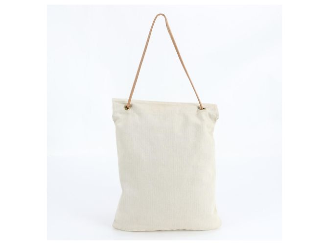 Borsa a Spalla in Pelle e Tela Aline GM di Hermès Beige - vista 3
