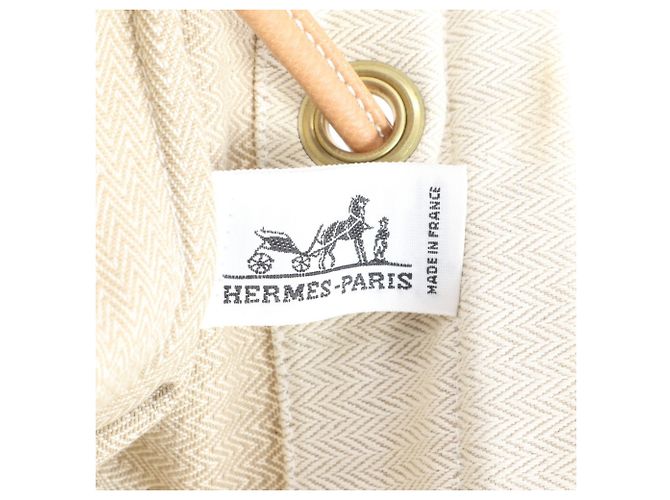 Borsa a Spalla in Pelle e Tela Aline GM di Hermès Beige - vista 9