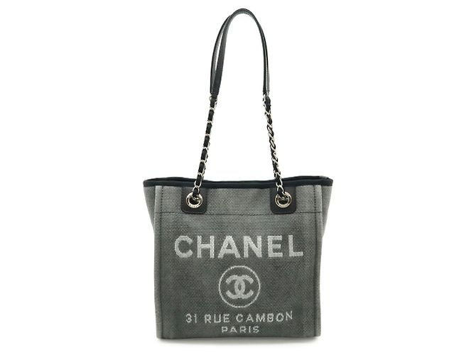 Chanel Deauville Tote Bag Braun Schwarz - Ansicht 2