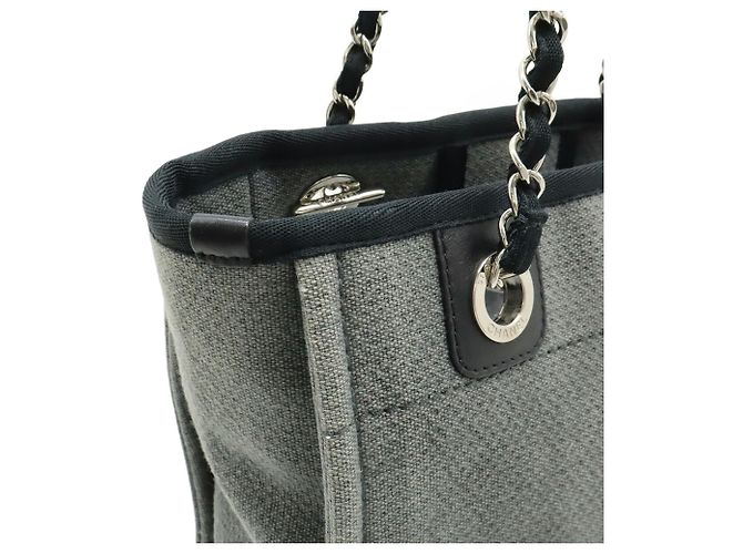 Chanel Deauville Tote Bag Braun Schwarz - Ansicht 7