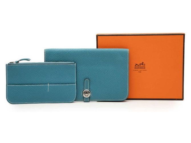 Cartera Larga Dogon GM de Hermès en Jean Azul - vista 8