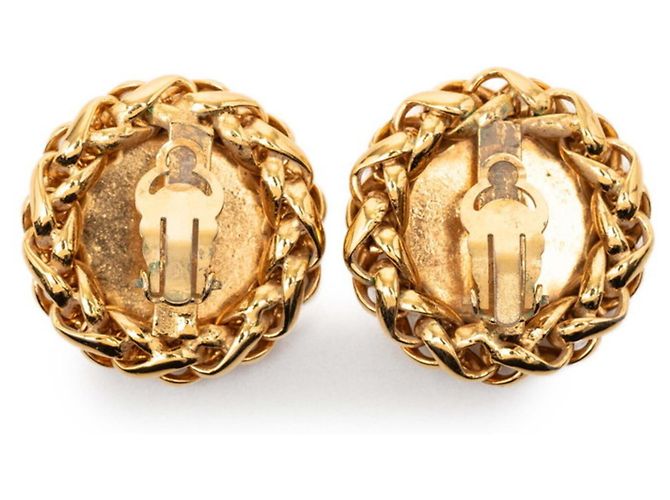 Chanel Clip-Ohrringe aus Weizen und Reis Golden - Ansicht 2