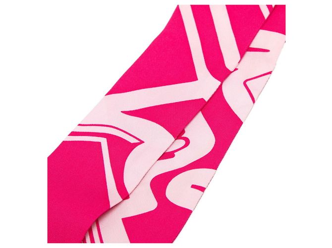 Sciarpa Muffler Hermès Twilly Les Coupes Tattoo Rosa - vista 2
