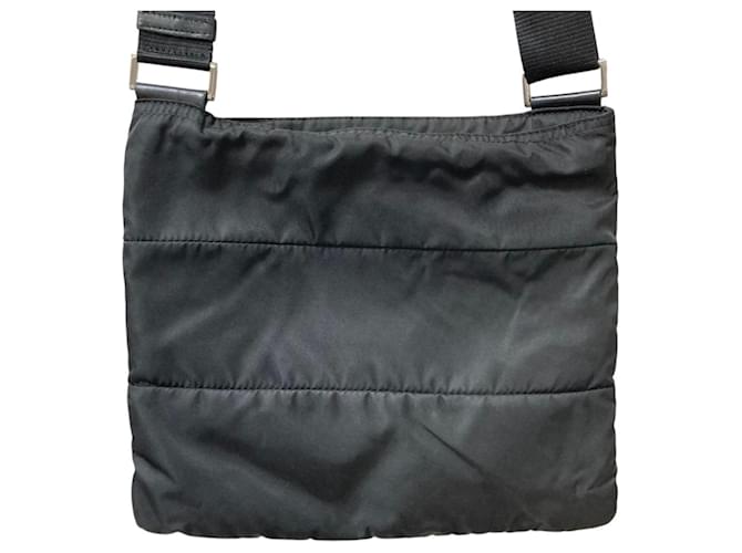 Bolso de hombro con logo triangular Prada Negro - vista 3
