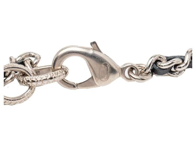 Collana Specchio in Strass Chanel Coco Mark Nero Argento - vista 5