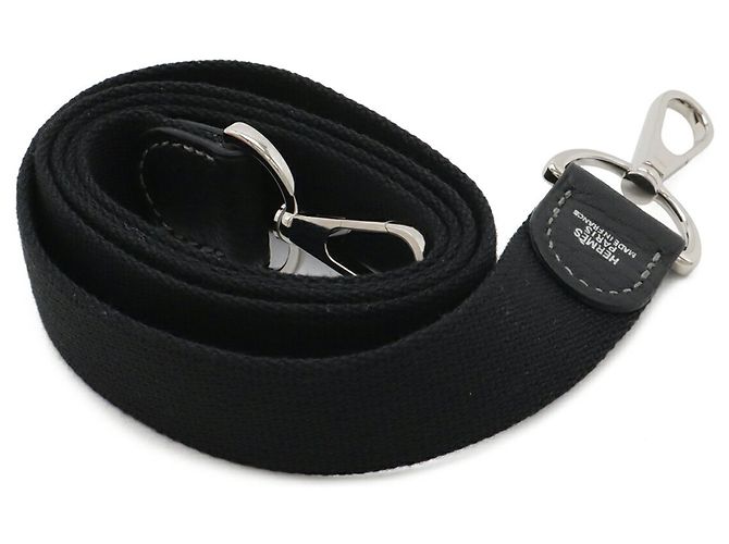 Garden Cinghia a spalla in tela e pelle nera Hermès Nero - vista 3