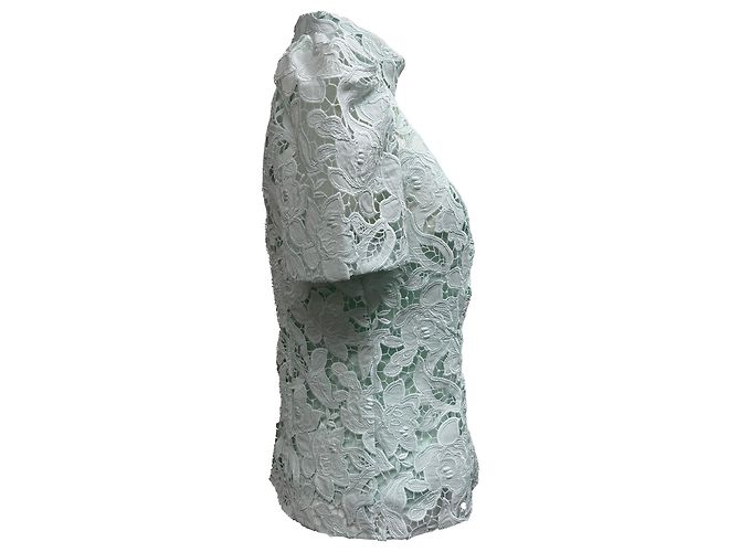 Zimmermann Natura Hochkragen-Spitzenbluse aus Mintgrünem Polyester - Ansicht 2