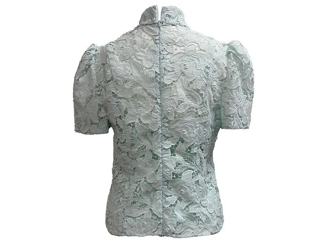Zimmermann Natura Hochkragen-Spitzenbluse aus Mintgrünem Polyester - Ansicht 3