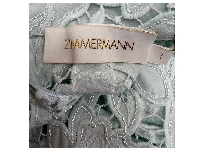 Zimmermann Natura Hochkragen-Spitzenbluse aus Mintgrünem Polyester - Ansicht 4