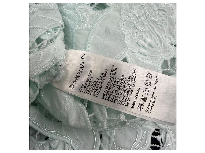 Zimmermann Natura Hochkragen-Spitzenbluse aus Mintgrünem Polyester - Ansicht 5
