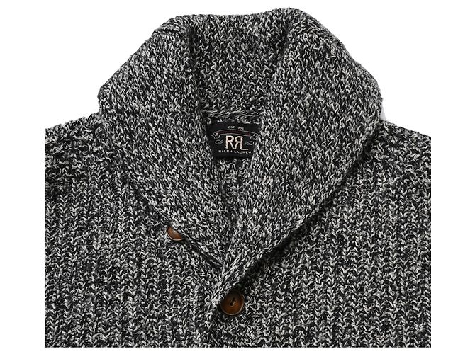 Grau Wollstrickjacke mit Schalkragen RRL von Ralph Lauren - Ansicht 5