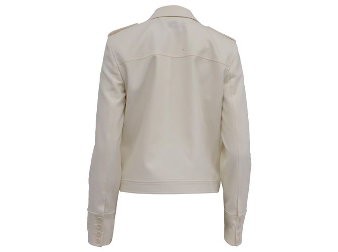 Theory Button-Down Cropped Jacket in White Wool  Cream - view 4