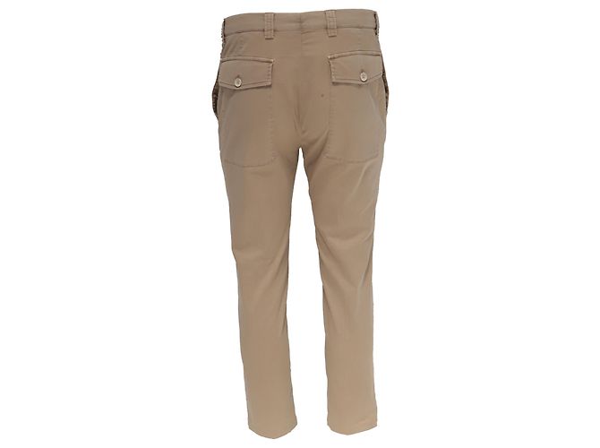 Jeans slim-fit a vita bassa in cotone beige Brunello Cucinelli - vista 2