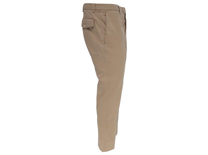 Jeans slim-fit a vita bassa in cotone beige Brunello Cucinelli - vista 3
