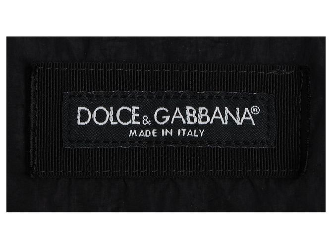 Chaqueta bomber con cremallera en poliamida negra con logo de Dolce & Gabbana Negro - vista 4