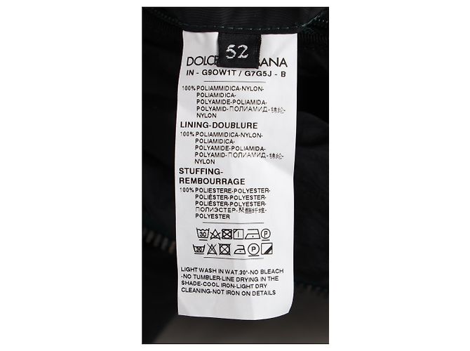 Chaqueta bomber con cremallera en poliamida negra con logo de Dolce & Gabbana Negro - vista 6