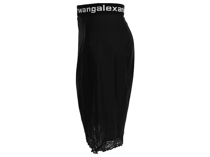 Alexander Wang Falda de poliamida negra con borde de encaje T de Alexander Negro - vista 2