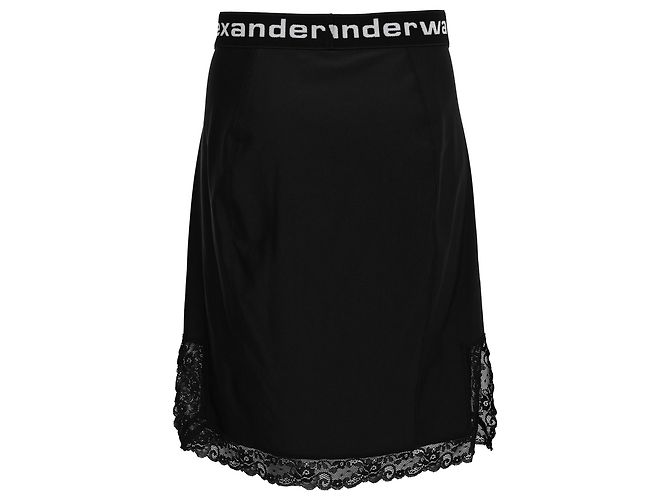 Alexander Wang Falda de poliamida negra con borde de encaje T de Alexander Negro - vista 3
