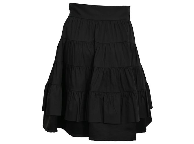 Falda Mini con Volantes Sandro en Algodón Negro - vista 3