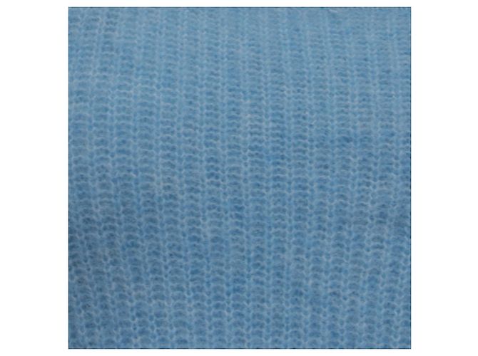 Feinstrick-Pullover aus hellblauer Wolle mit Ausschnitten von Ganni - Ansicht 2