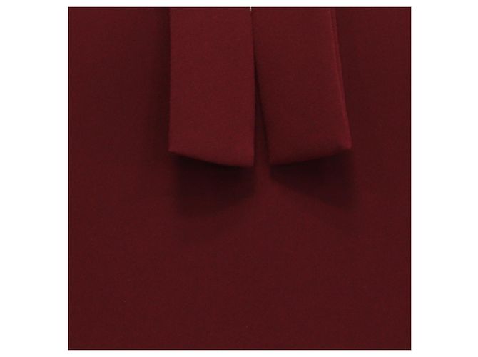 Theory Abito Mini con Collo a Fiocco in Triacetato Borgogna Rosso Bordò - vista 2
