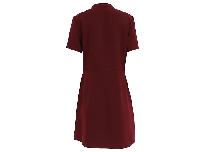 Theory Abito Mini con Collo a Fiocco in Triacetato Borgogna Rosso Bordò - vista 4