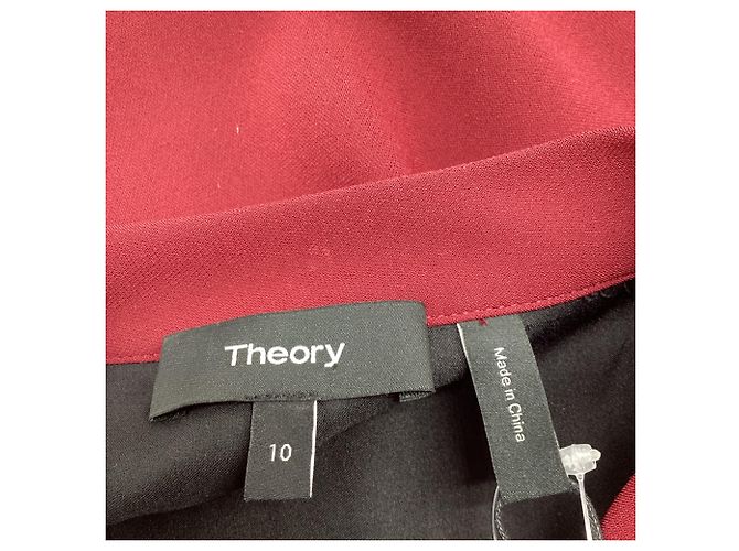 Theory Abito Mini con Collo a Fiocco in Triacetato Borgogna Rosso Bordò - vista 6