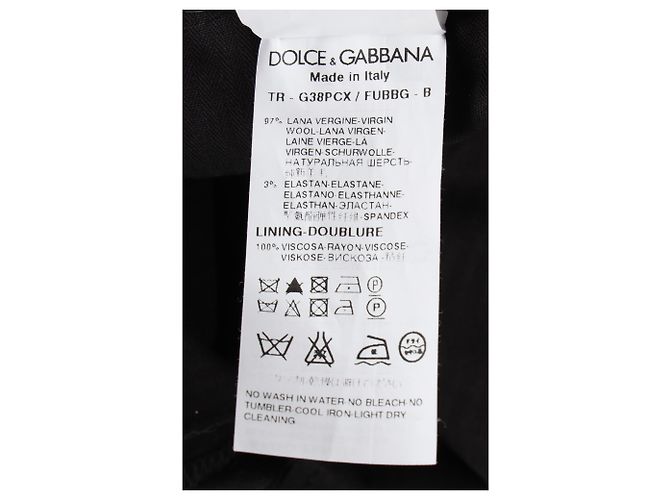 Pantaloni dritti in lana nera Dolce & Gabbana Nero - vista 6