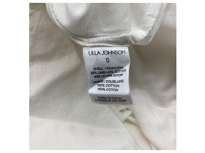 Vestido Midi Leona en Lino Blanco Ulla Johnson Crudo - vista 6