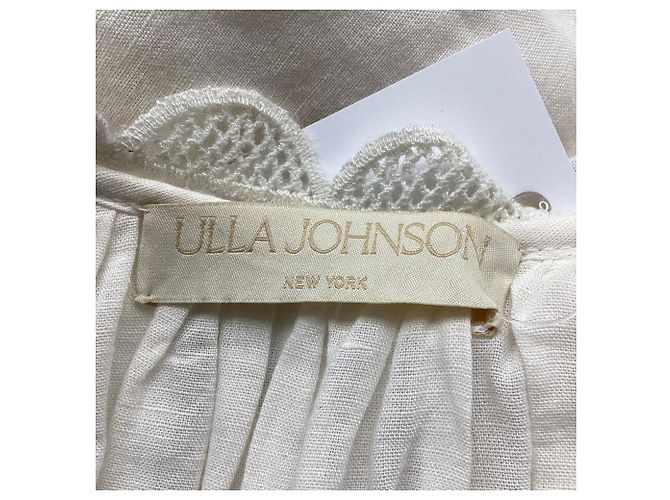 Vestido Midi Leona en Lino Blanco Ulla Johnson Crudo - vista 7