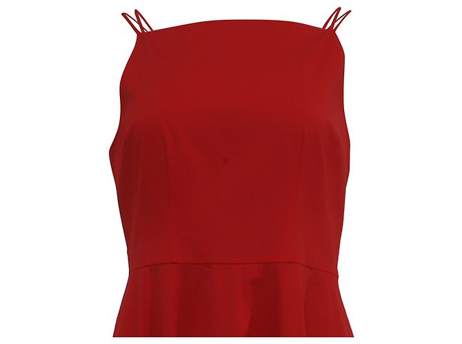 Vestido midi de cuello cuadrado en algodón rojo Theory Roja - vista 2