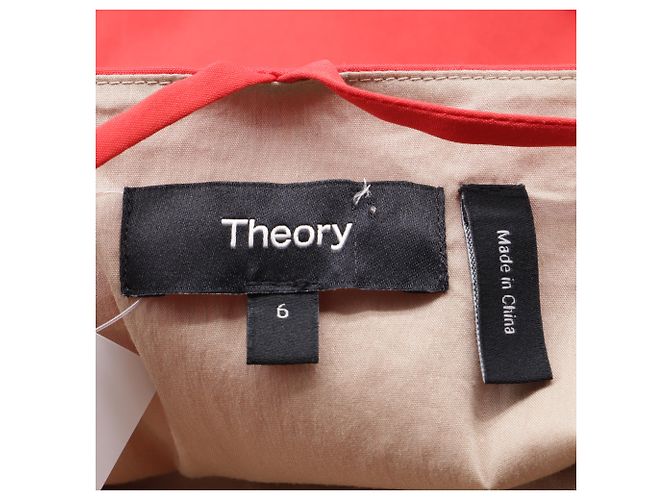 Vestido midi de cuello cuadrado en algodón rojo Theory Roja - vista 5