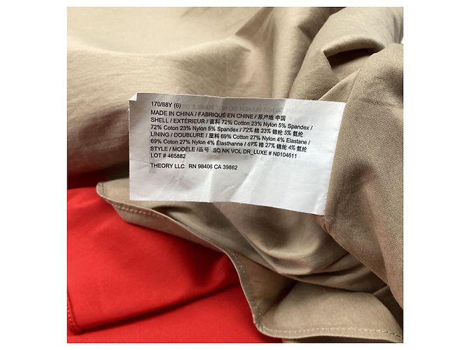 Vestido midi de cuello cuadrado en algodón rojo Theory Roja - vista 6