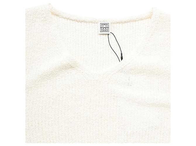 Totême Bouclé-Strickpullover in Weißpapier Roh - Ansicht 5
