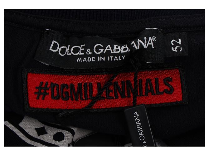 Camiseta de algodón negro con estampado de logo de corona Dolce & Gabbana - vista 4