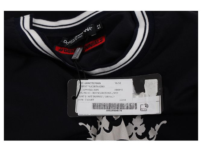 Camiseta de algodón negro con estampado de logo de corona Dolce & Gabbana - vista 5
